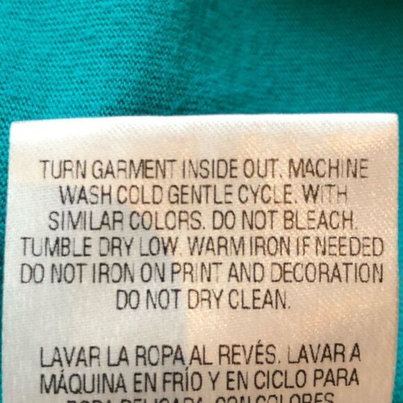 Laura Scott Fancy t shirt turquoise floral short sleeve embellished 2X - Picture 6 of 6